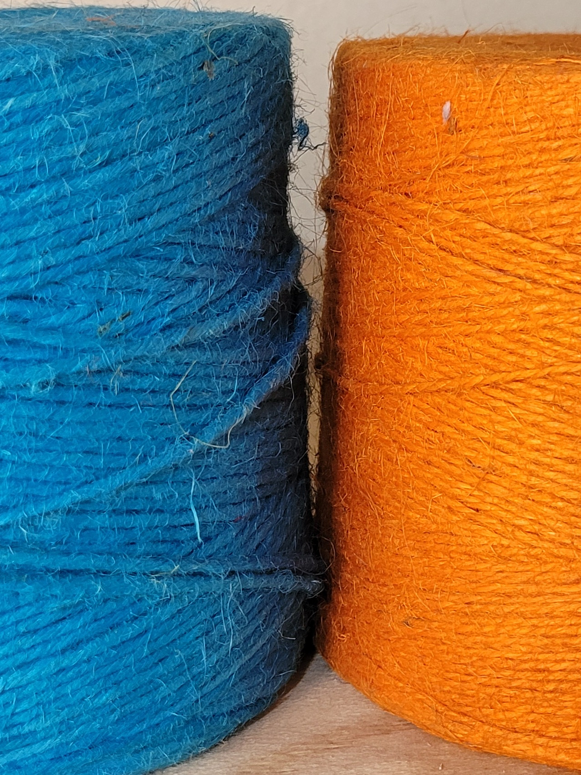  Yute de colores verde,natural,naranjo y azul para adornar velas y jabones 1