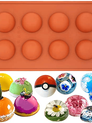 Molde mitad esfera pequeña 8 cavidades 