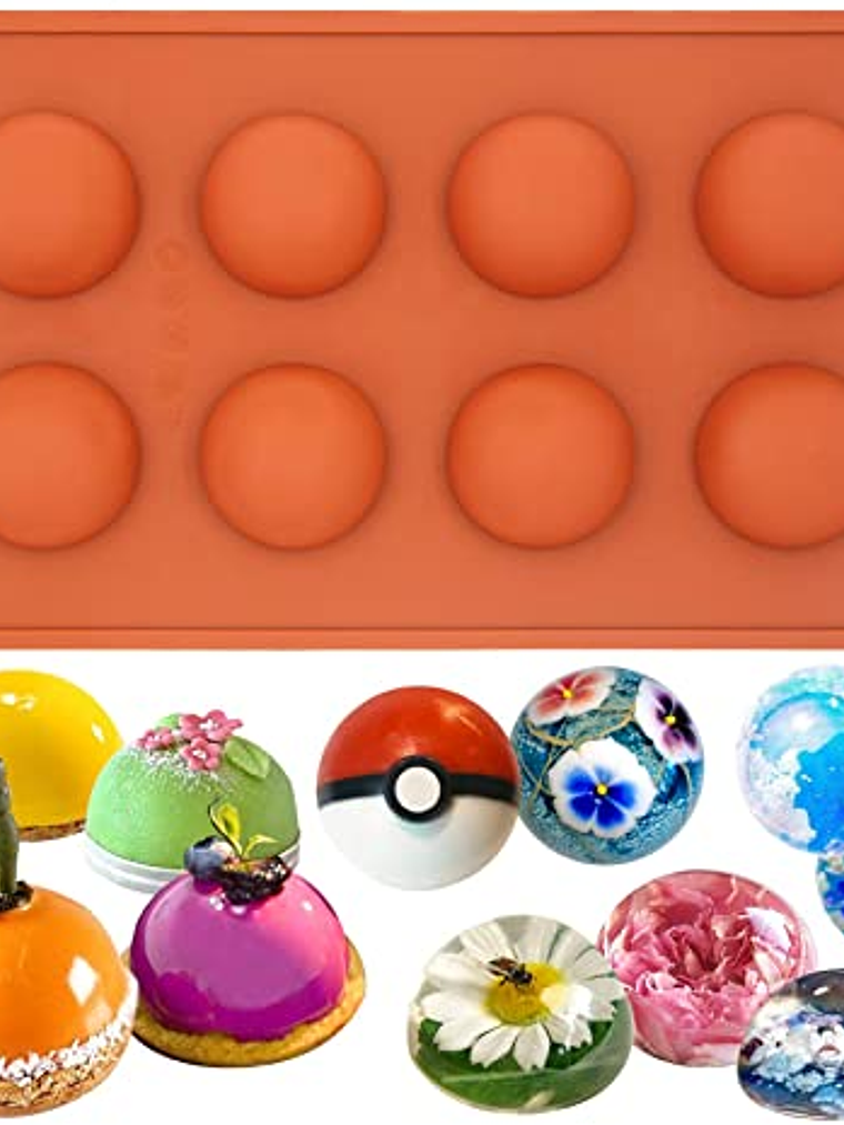 Molde mitad esfera pequeña 8 cavidades  1