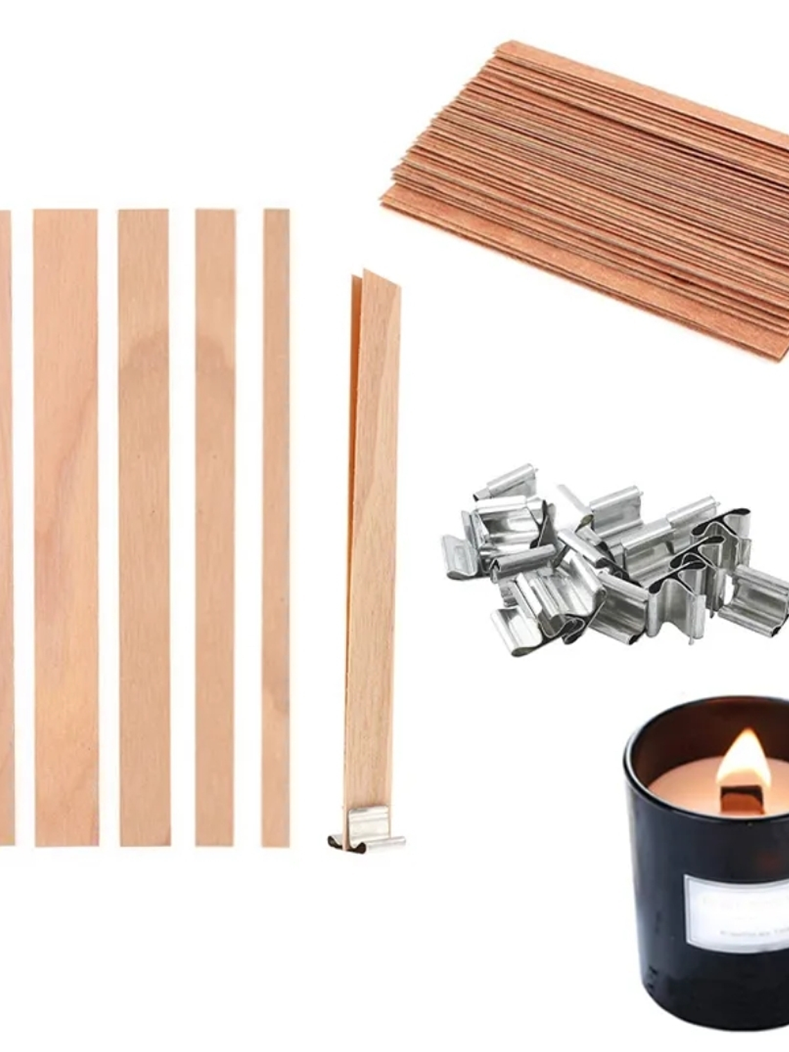 Mechas de madera para velas 2 tamaños 1