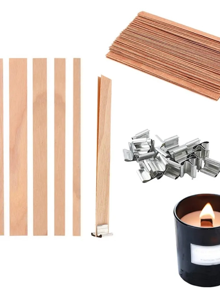 Mechas de madera para velas 2 tamaños 1