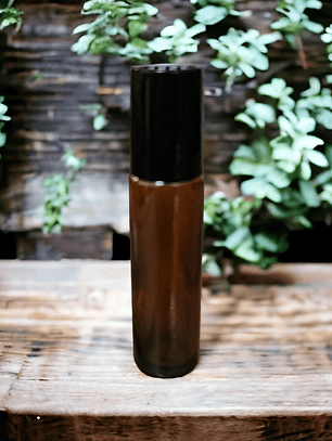 Roll on ámbar 10 ml vidrio grueso tapa negra o dorada