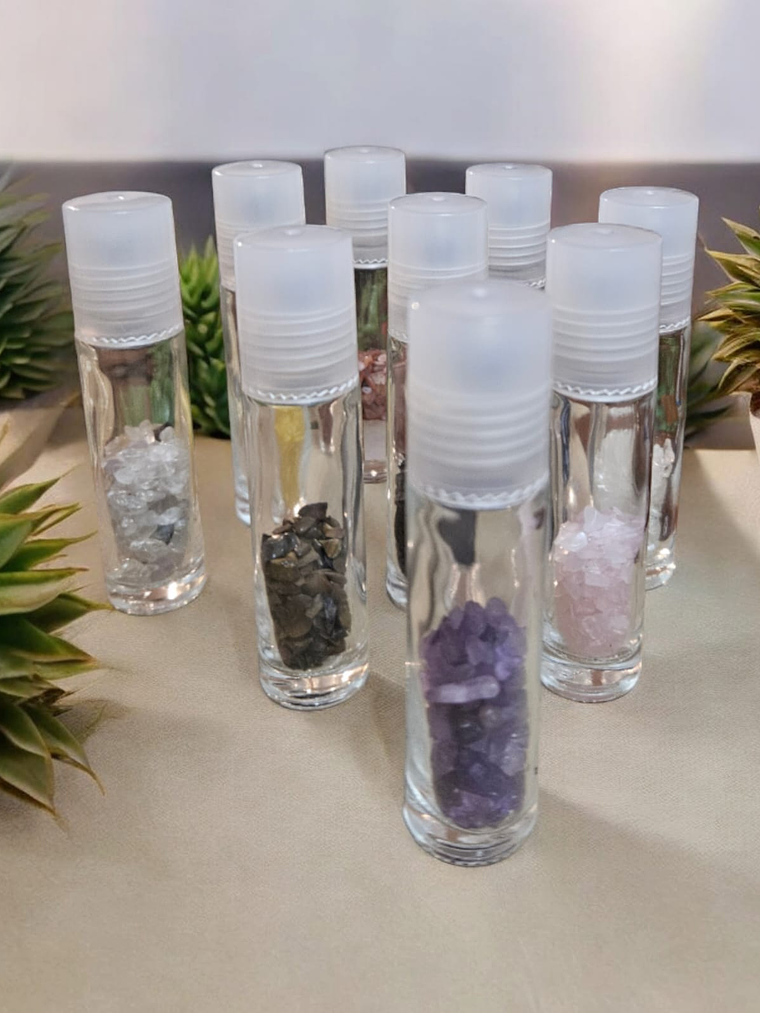 Roll on energizados de 10 y 5 ml🕉amatista, fluorita,cuarzo rosado, cuarzo cristal, cuarzo citrino, lapislázuli, obsidiana, ojo de tigre, coralina. 1