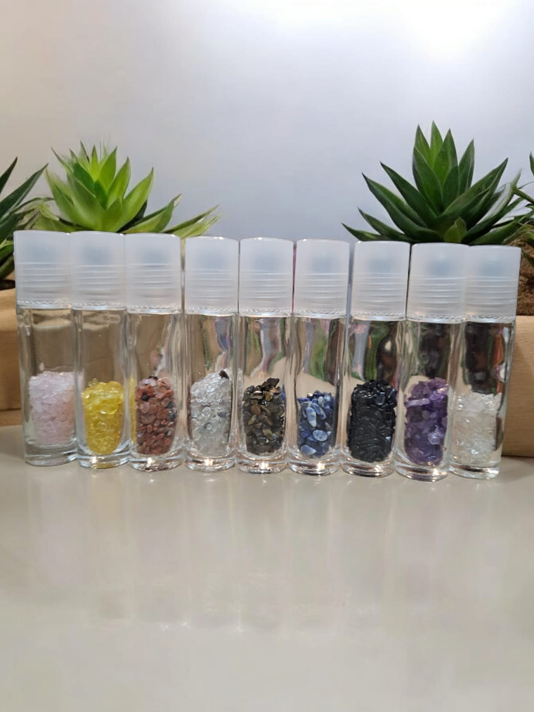 Roll on energizados de 10 y 5 ml🕉amatista, fluorita,cuarzo rosado, cuarzo cristal, cuarzo citrino, lapislázuli, obsidiana, ojo de tigre, coralina. 2