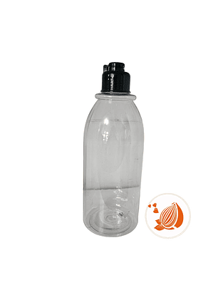 ENVASE 500 ML PET TRANSPARENTE TAPA CANTIMPLORA NEGRA