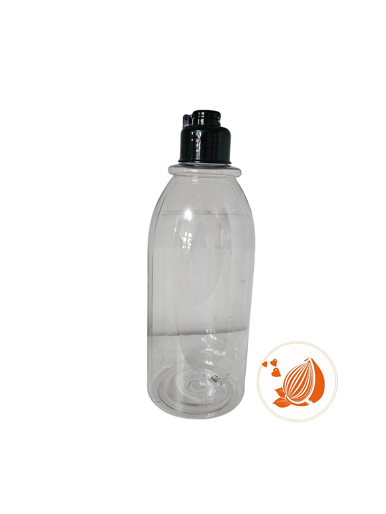 ENVASE 500 ML PET TRANSPARENTE TAPA CANTIMPLORA NEGRA 1