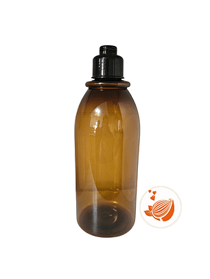 ENVASE 500 ML PET ÁMBAR TAPA CANTIMPLORA NEGRA