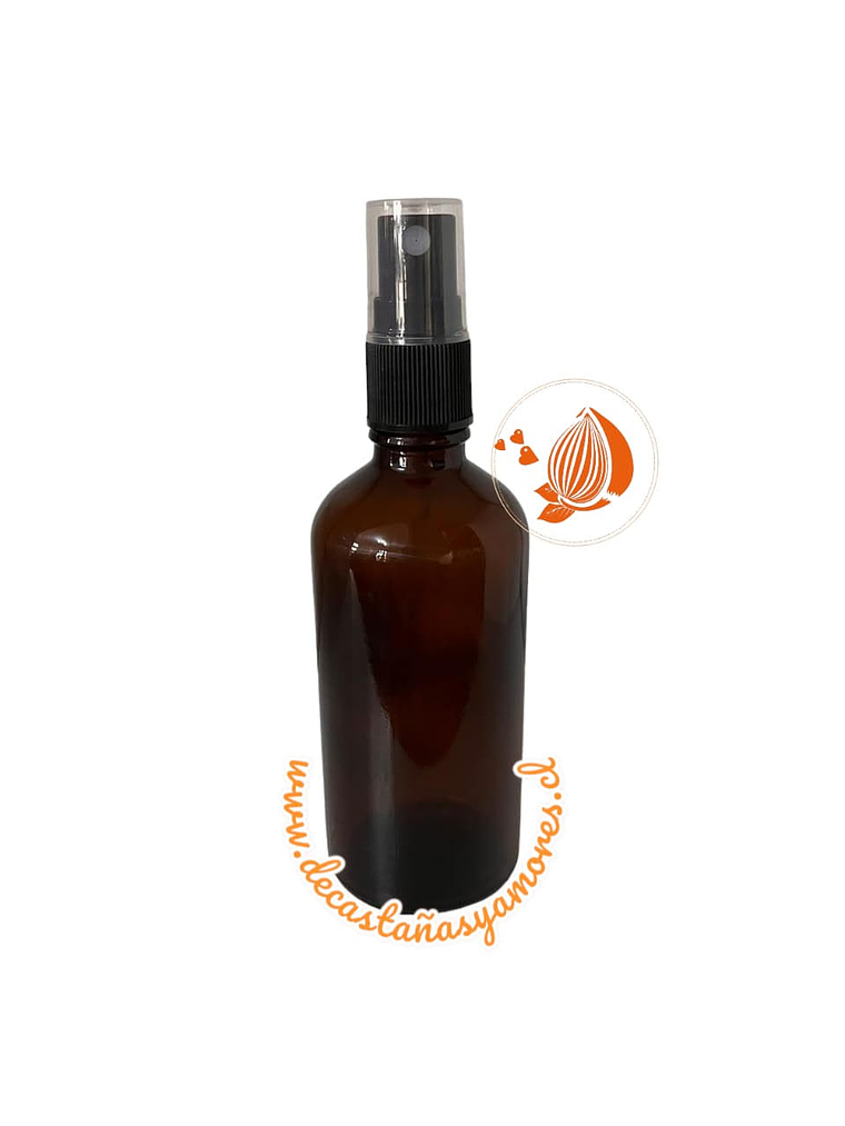 Envase vidrio ámbar 100 ml  tapa spray  1