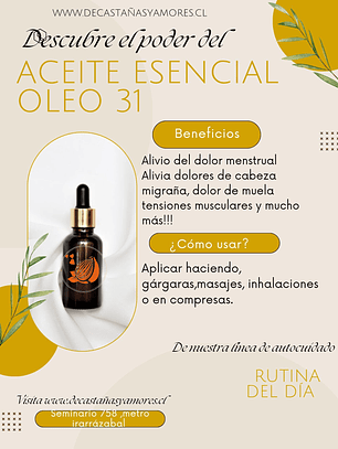 Aceite esencial óleo 31 Línea de autocuidado