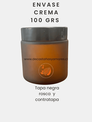 Envase crema vidrio ámbar empavonado 100 grs