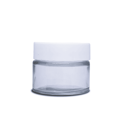 Frascos de vidrio 50- 60 gr aprox tapa blanca 