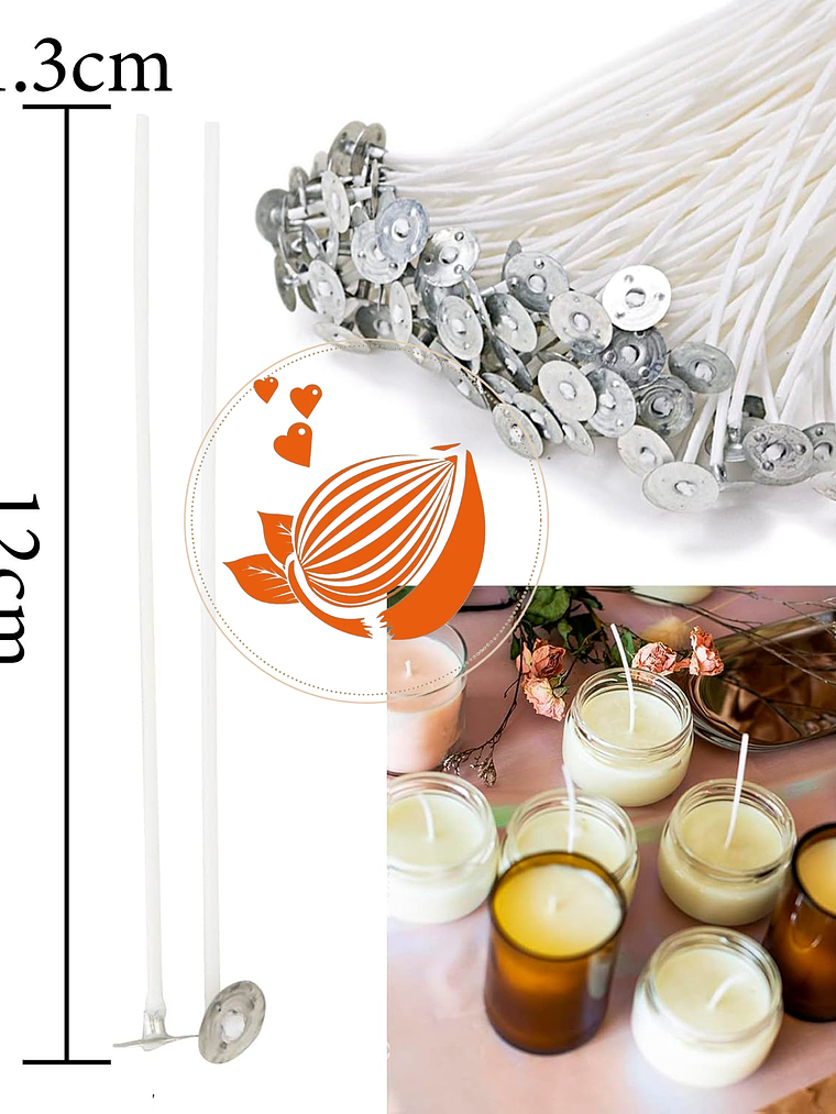 20 pabilos de 12 cms con sus portapabilos  1