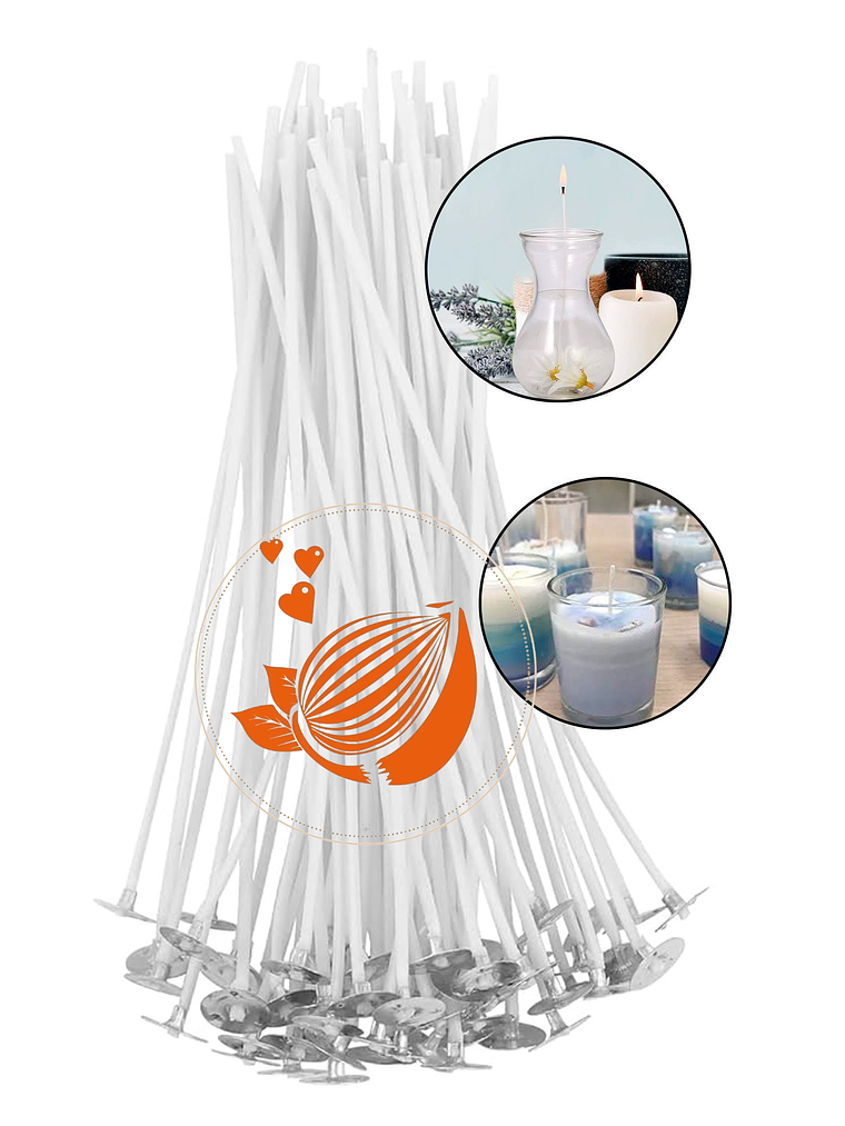 20 pabilos de 12 cms con sus portapabilos  2