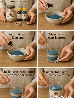 Arena para hacer velas