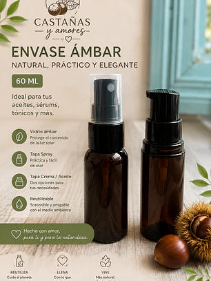 Envase 60 ml tapa spray o crema - aceite 