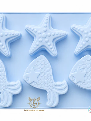 Molde cola de sirena y estrella