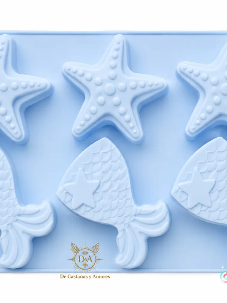 Molde cola de sirena y estrella 1