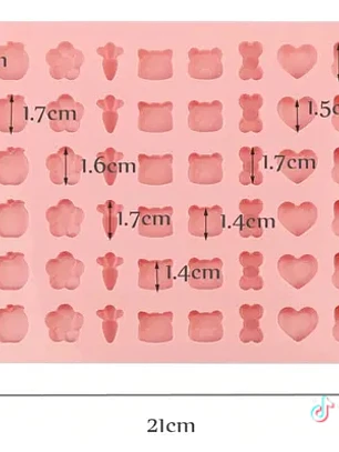 Molde flor, zanahoria, corazón, conejitos y otros