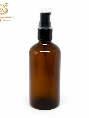 Botella ámbar 100 ml tapa crema o aceite