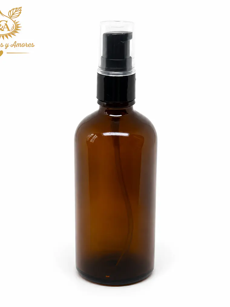 Botella ámbar 100 ml tapa crema o aceite 1