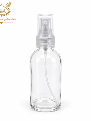 Envase vidrio 120 ml tapa spray negra o transparente 