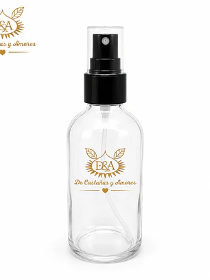 Envase vidrio 120 ml tapa spray negra o transparente 