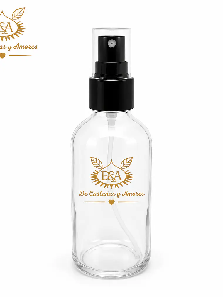 Envase vidrio 120 ml tapa spray negra o transparente  2