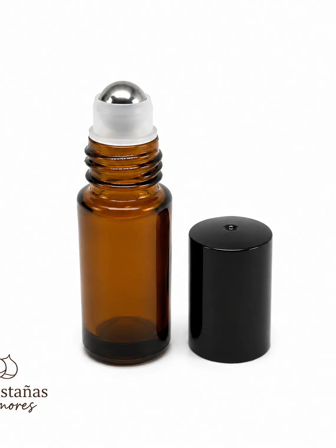Roll on ámbar vidrio grueso tapa negra 5ml  1