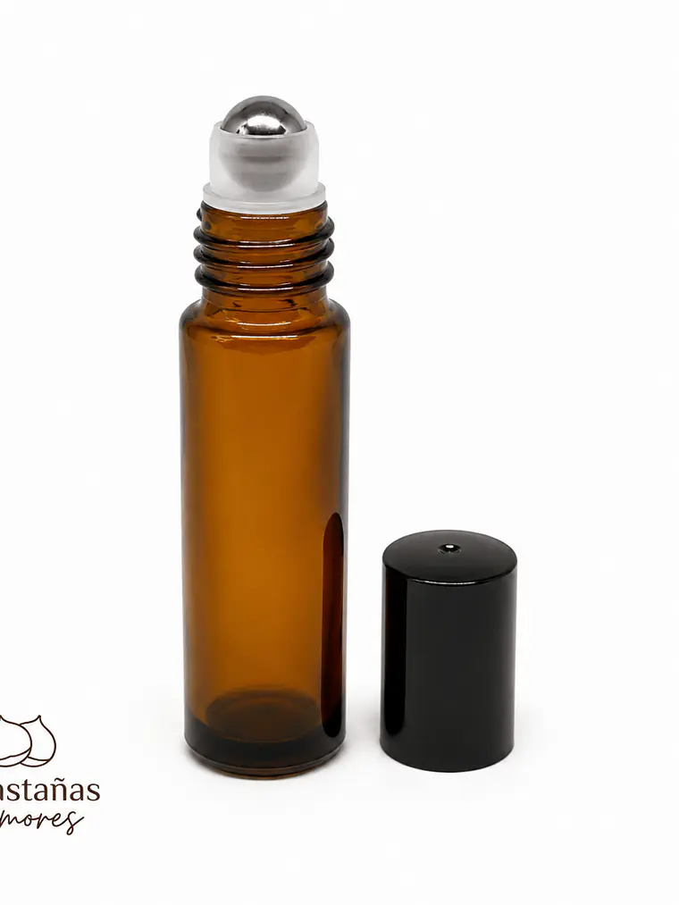 Roll on ámbar 10 ml vidrio grueso tapa negra  1