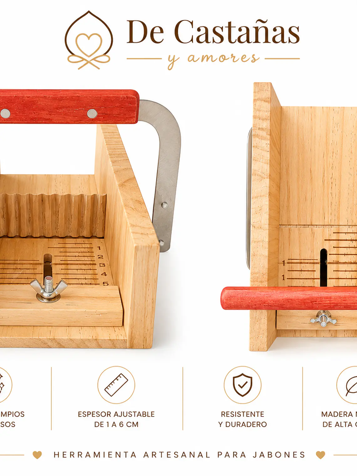 Cortador de jabón madera con cortador 1