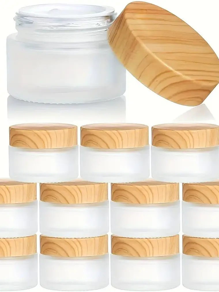 Envase vidrio tapa tipo madera 30 y 15 grs 1