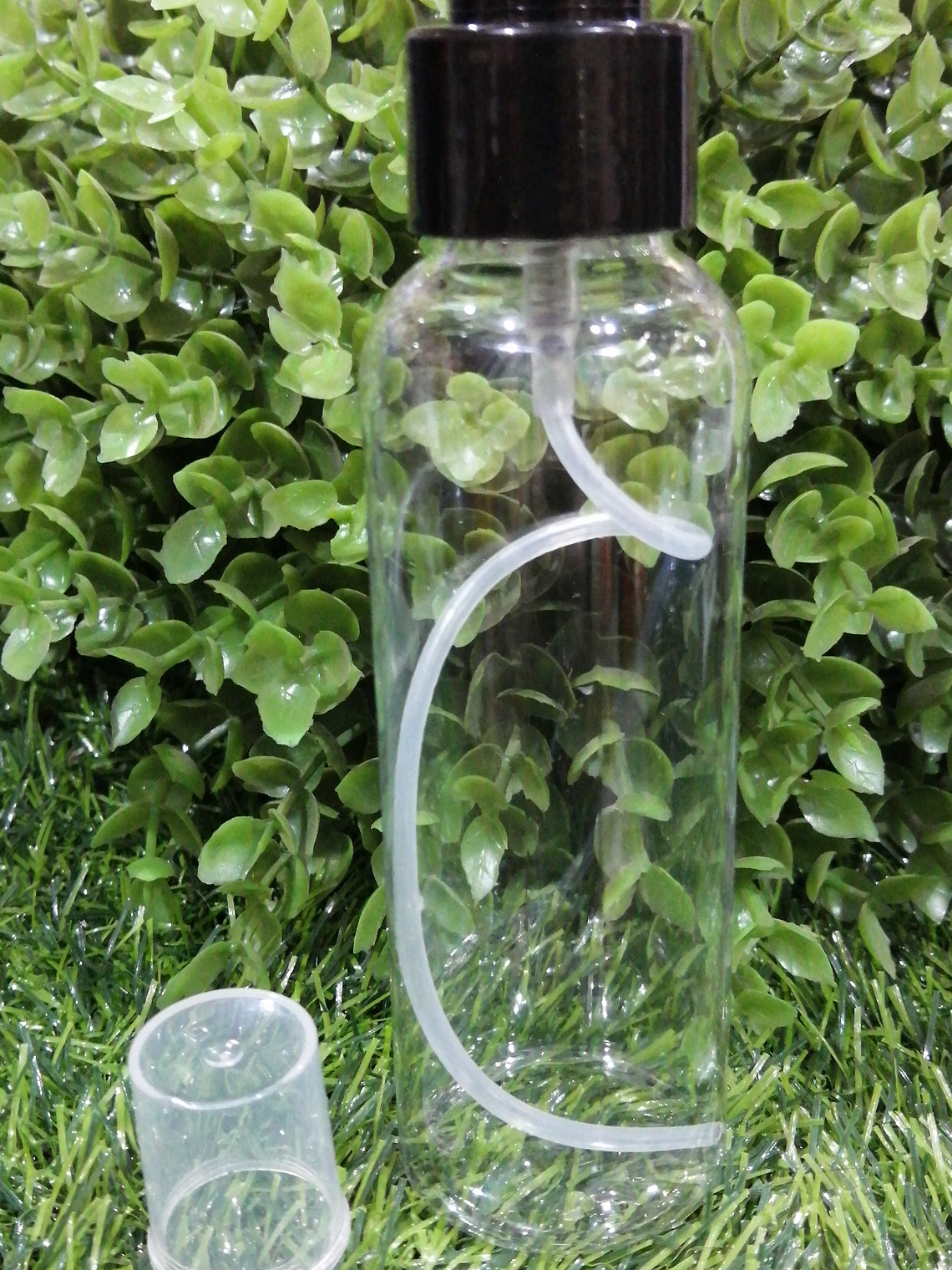 Envase tubular 100 ml transparente tapa spray negra o transparente 2