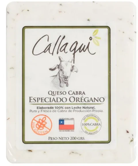 Queso cabra Callaqui con Orégano trozo 200 gr