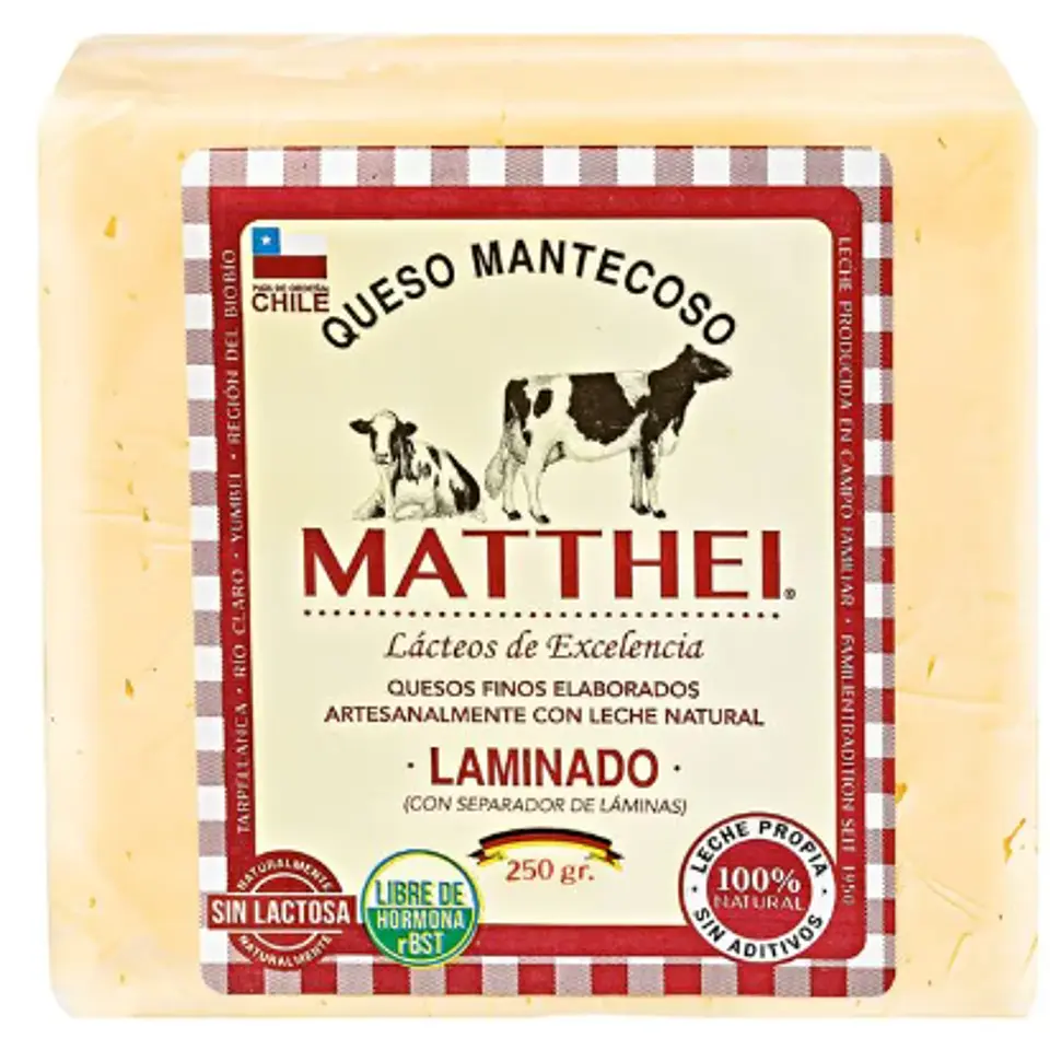 Queso Mantecoso Matthei Laminado 250 gr 1