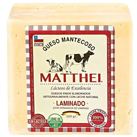 Queso Mantecoso Matthei Laminado 500 gr