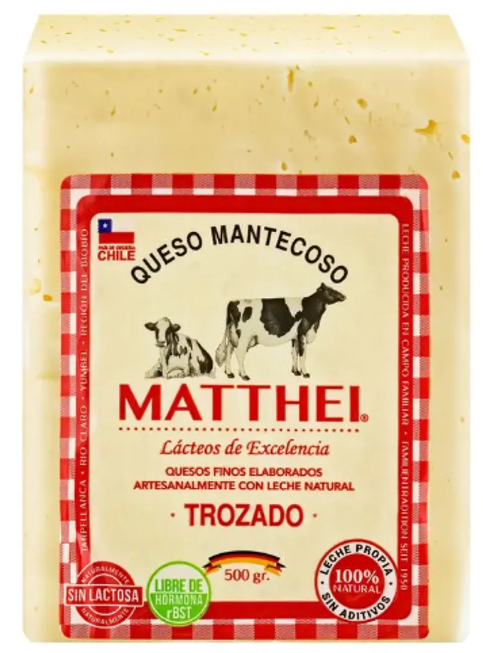 Queso Mantecoso Matthei Trozo 500 gr 1