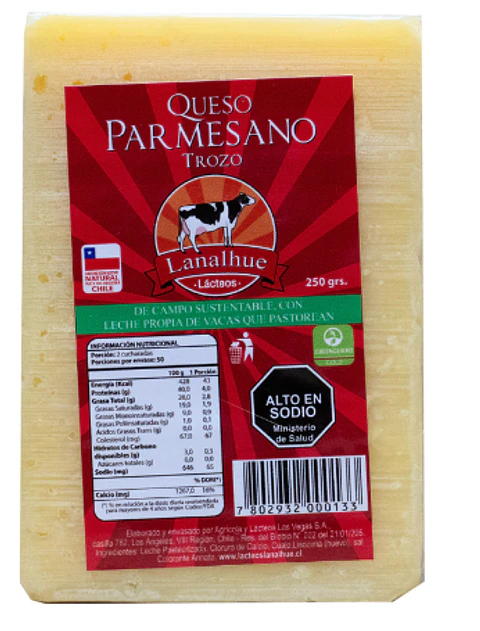 Queso Parmesano Lanalhue Trozo 250 gr