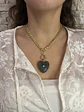 Collar corazón de piedra grafito - Miniatura 2