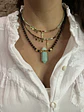 Collar mini piedras y pez burdeo - Miniatura 6