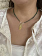 Collar basico de piedra y cruz alargada verde - Miniatura 3