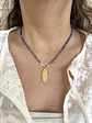 Collar basico de piedra y cruz alargada azul - Miniatura 2