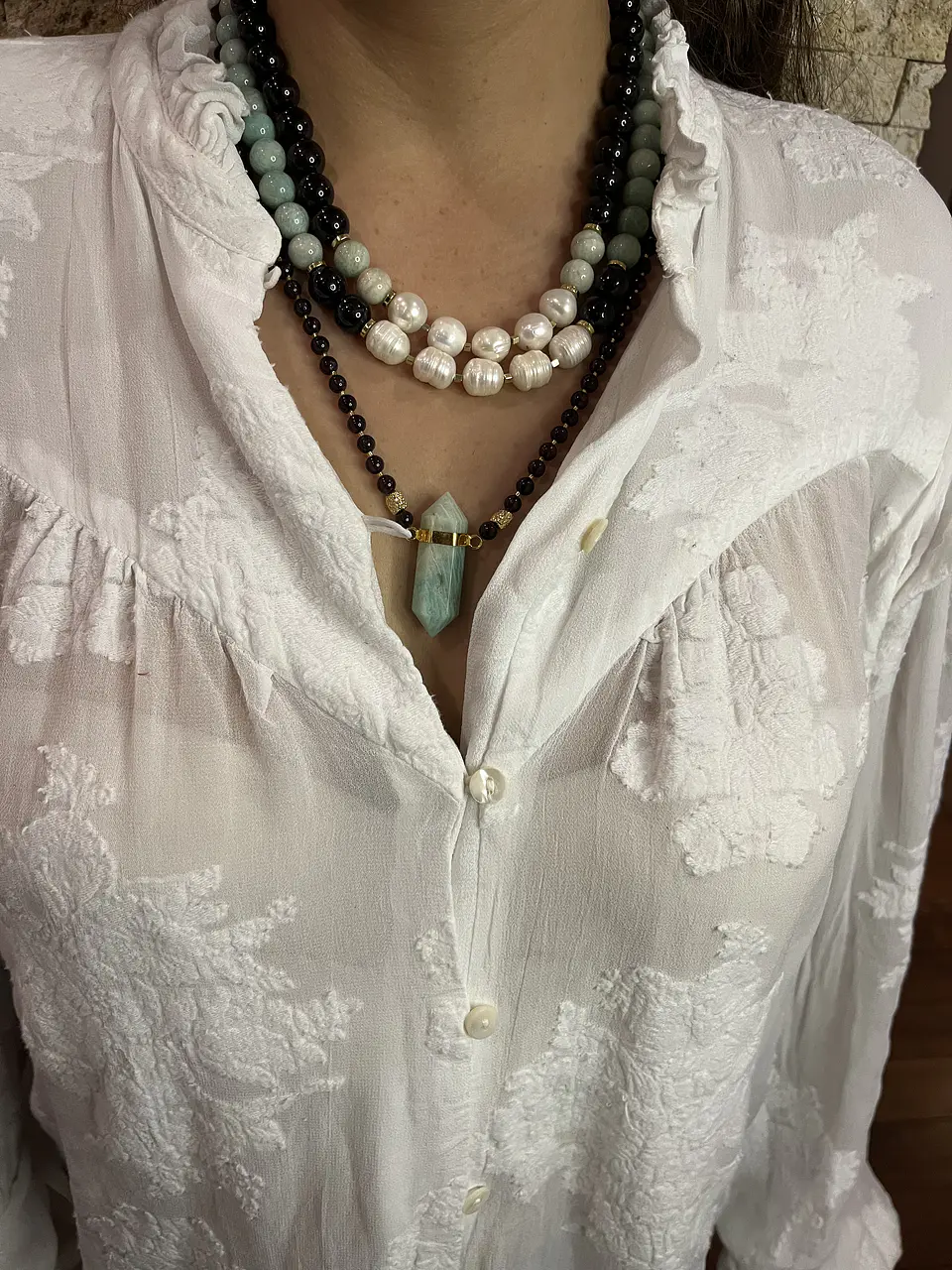 Collar maxi piedras turquesa 2