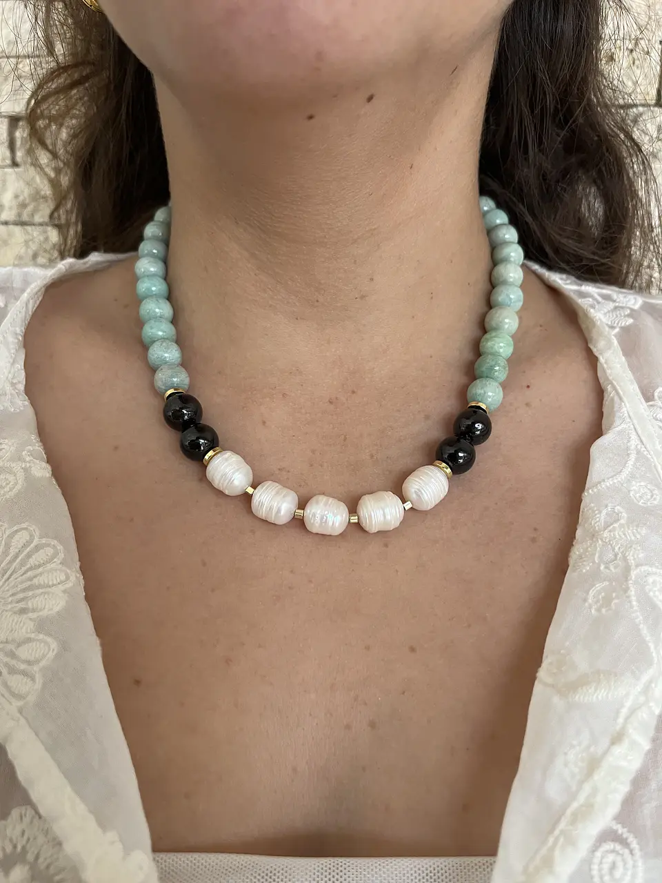Collar maxi piedras turquesa 6