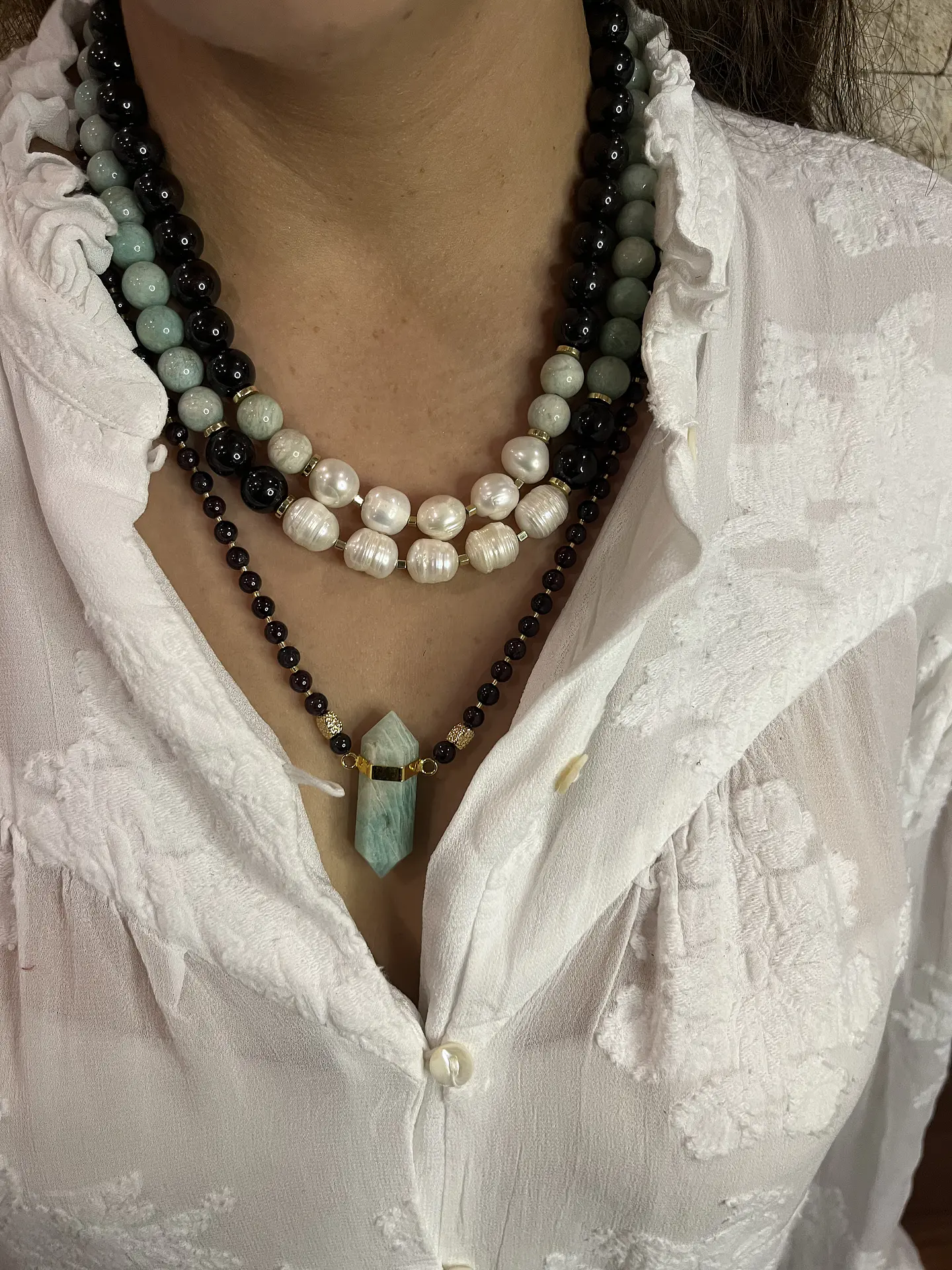 Collar maxi piedras turquesa 7