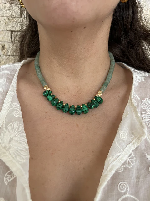 Collar piedra y gota de piedra 