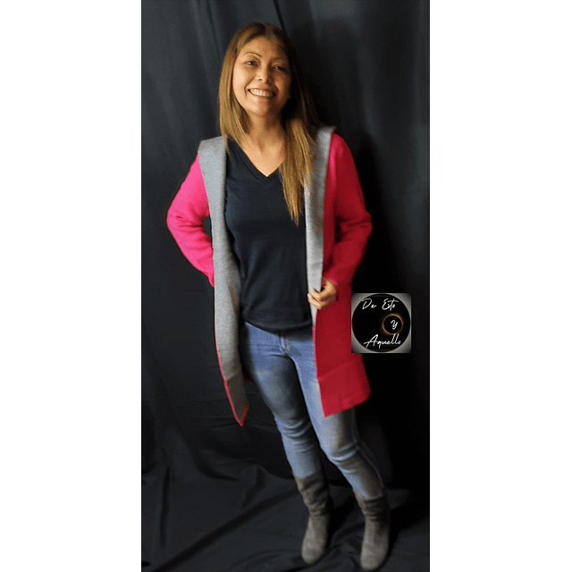 Tapado Alexa - Fucsia con Gris