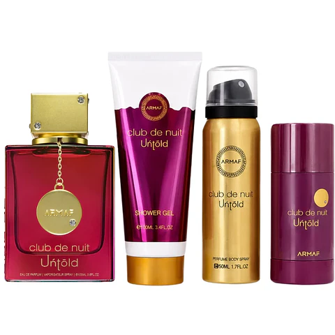 SET ARMAF CLUB DE NUIT UNTOLD BL/BS/105ML EDP/75G 4PC