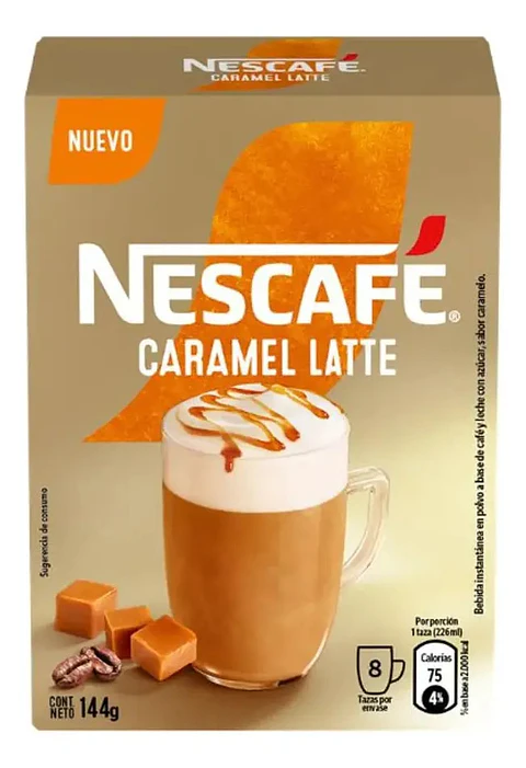 Nescafé Caramel Latte Instantáneo Cont. Neto 144g (8x18g)