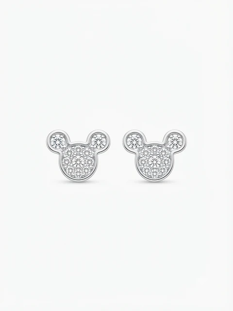 Mickey plateados - Swarovski Element 
