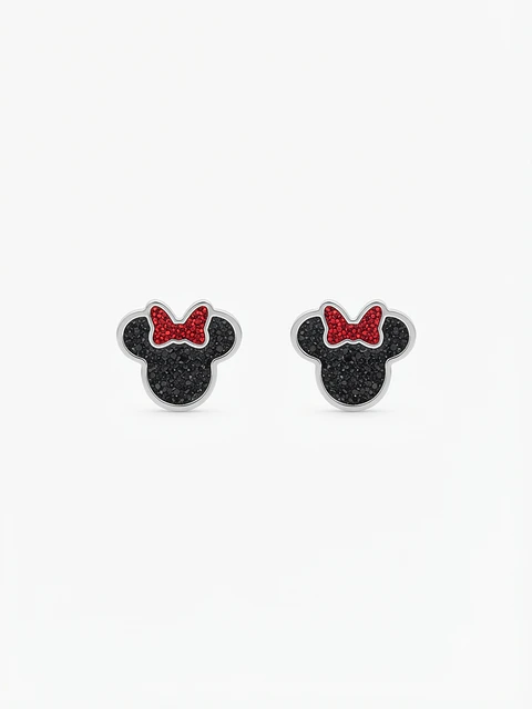 Aros Minnie plateados - Swarovski Element